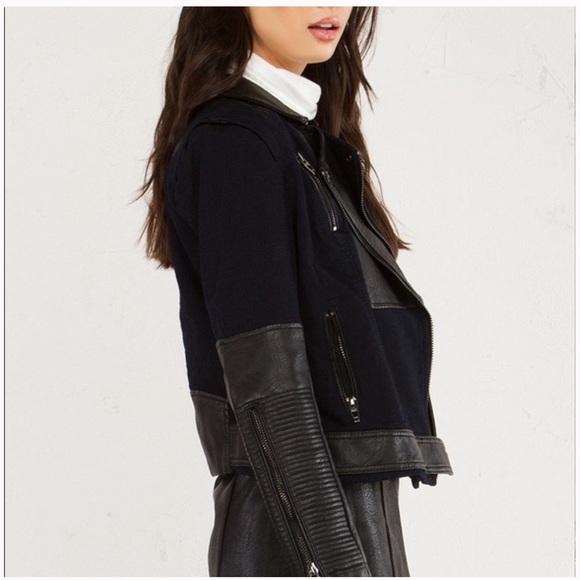 BLANKNYC Sour Faced Faux Leather Moto Jacket NWT - Picture 3 of 5